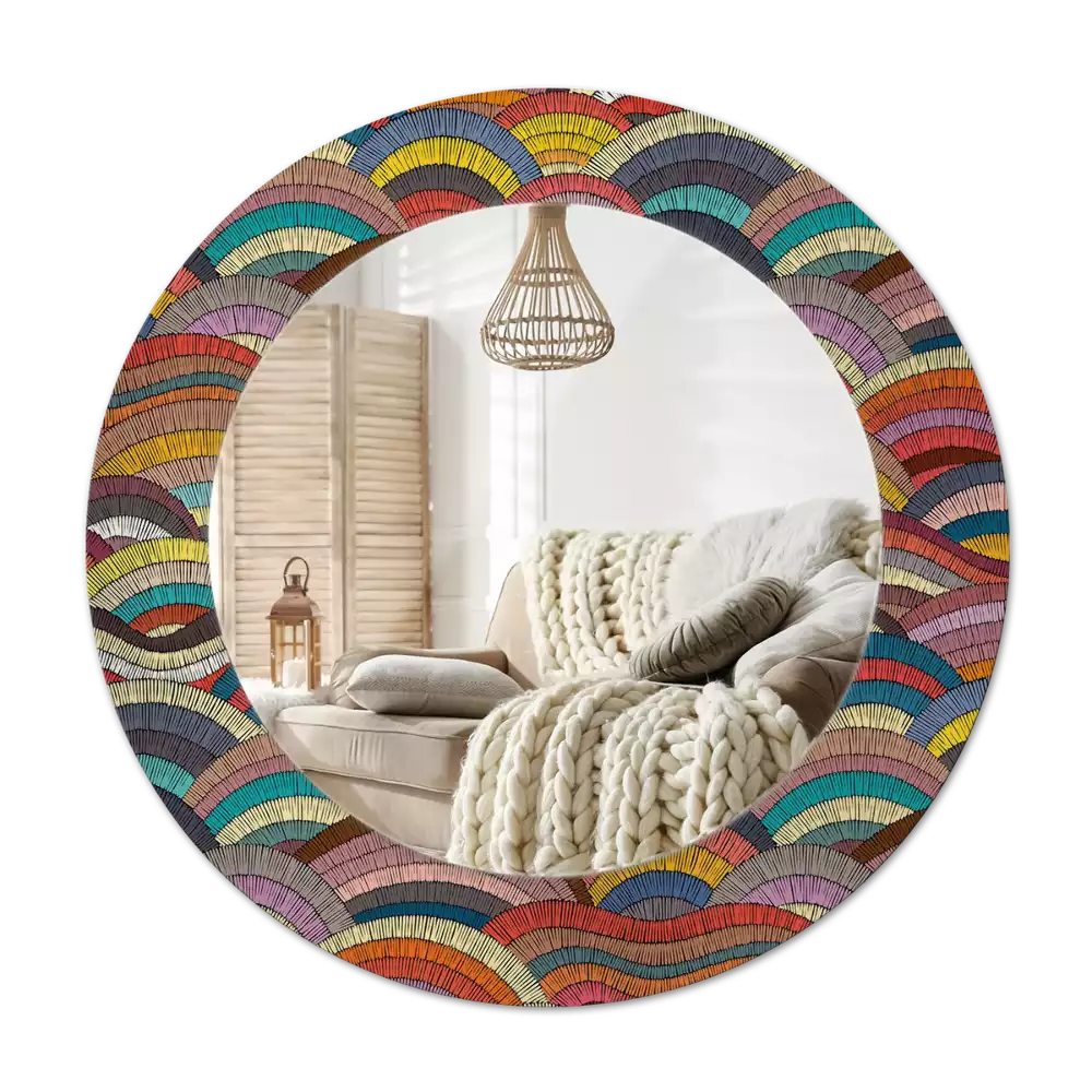 Lustro z drukowaną ramką w stylu ornamentu