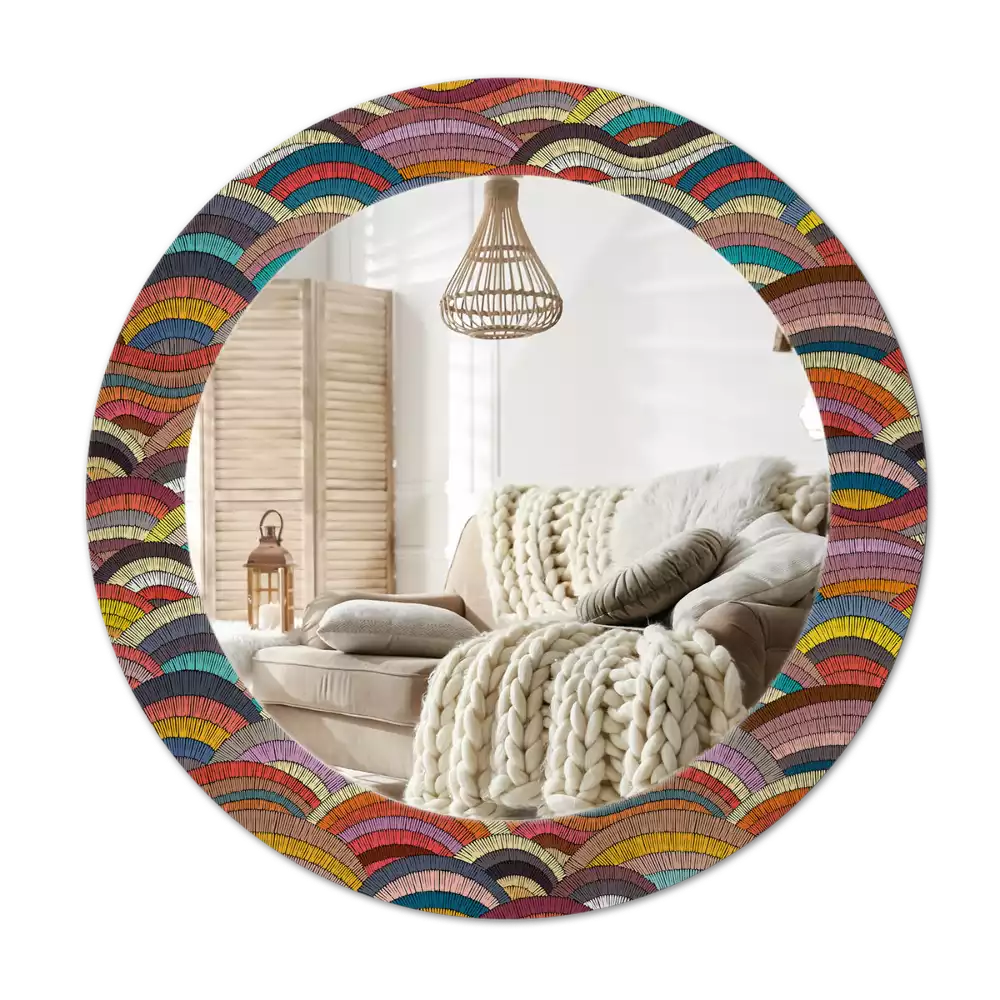 Lustro z drukowaną ramką w stylu ornamentu