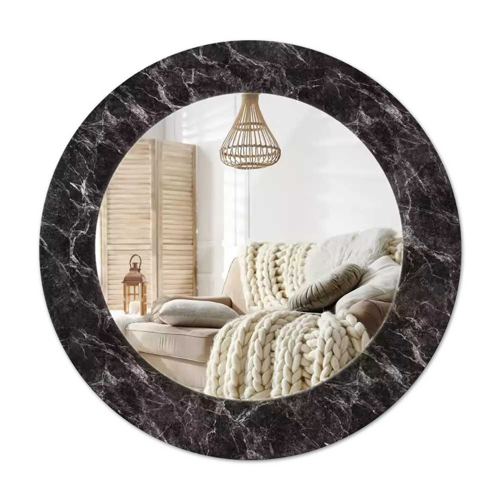 Lustro ścienne dekoracyjne w kolorze czarnego marmuru