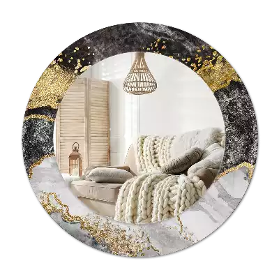 Lustro ścienne dekoracyjne okrągłe Marmur loft