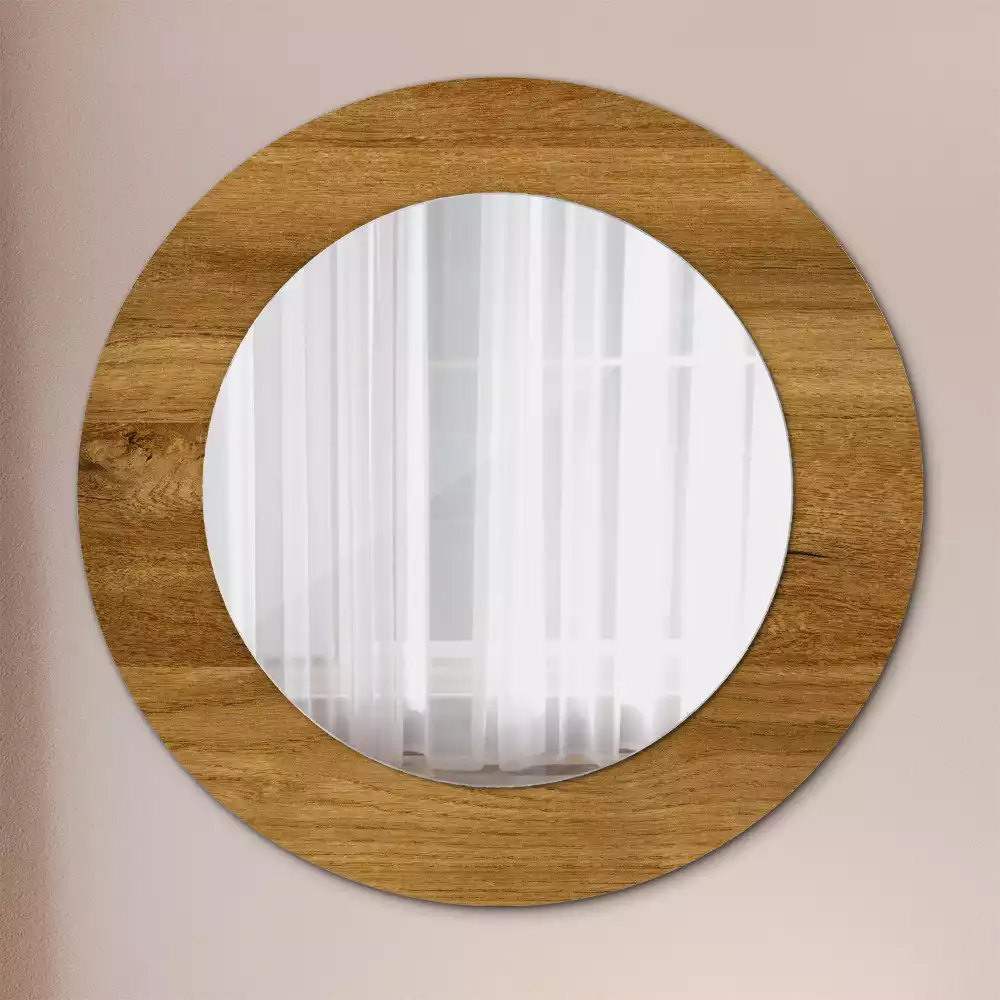 Lustro ścienne dekoracyjne w kolorze rustykalnego dębu