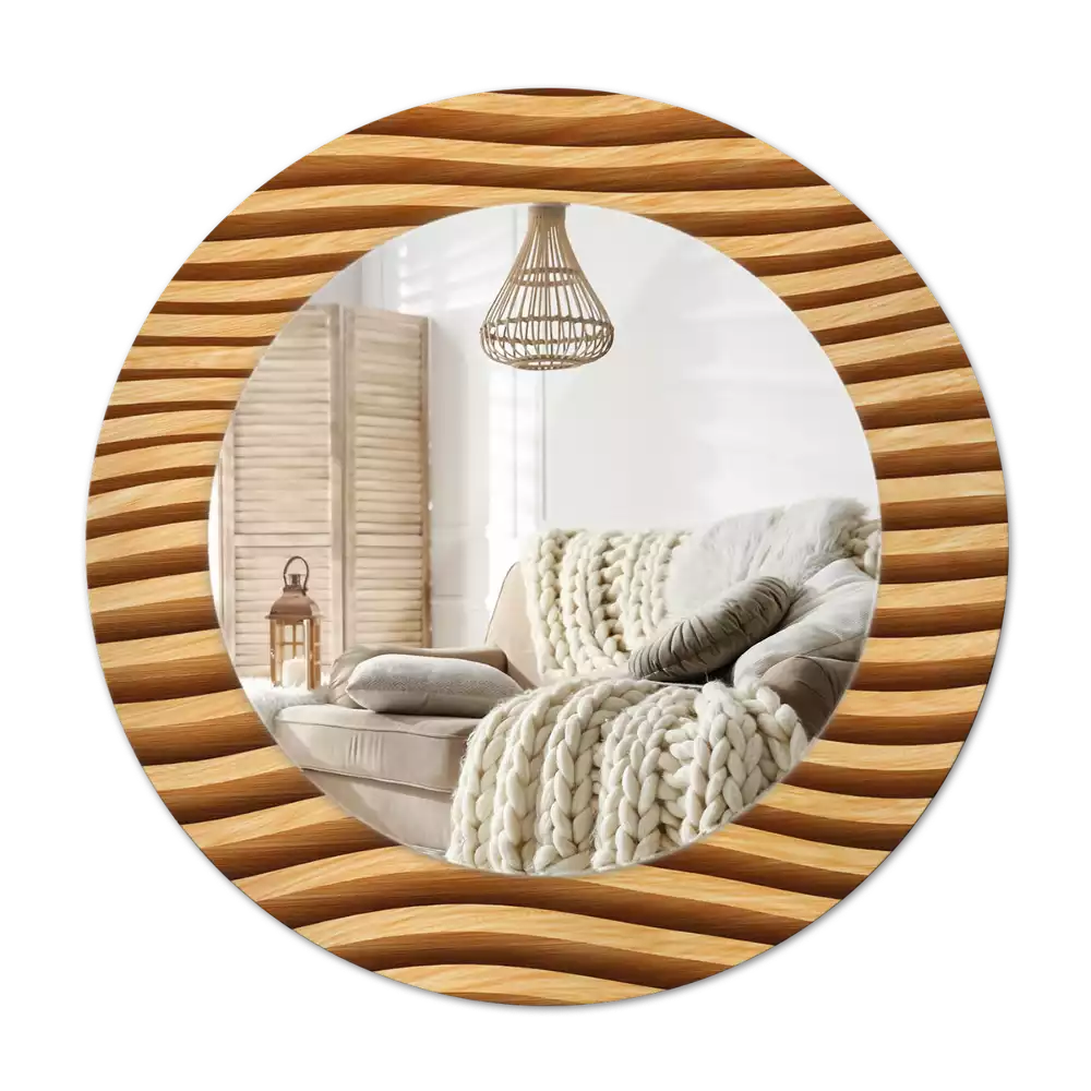 Lustro ścienne dekoracyjne „Drewniana fala”