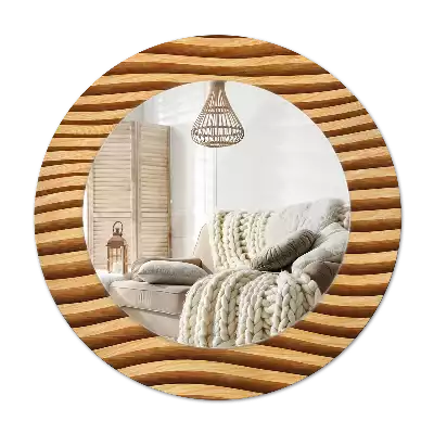 Lustro ścienne dekoracyjne „Drewniana fala”