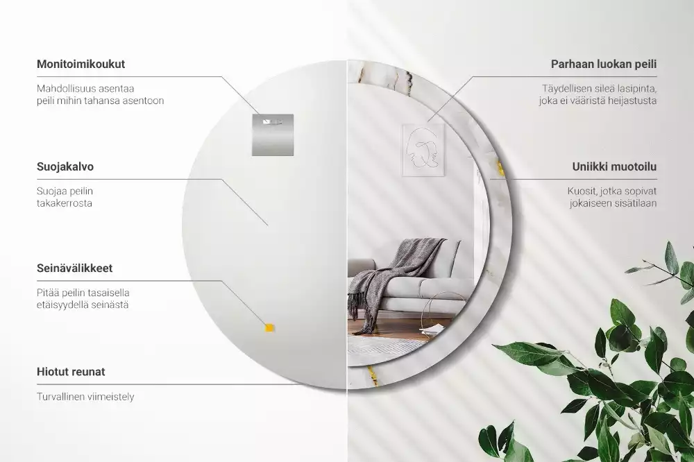 Lustro ścienne dekoracyjne w kolorze błyszczącego marmuru