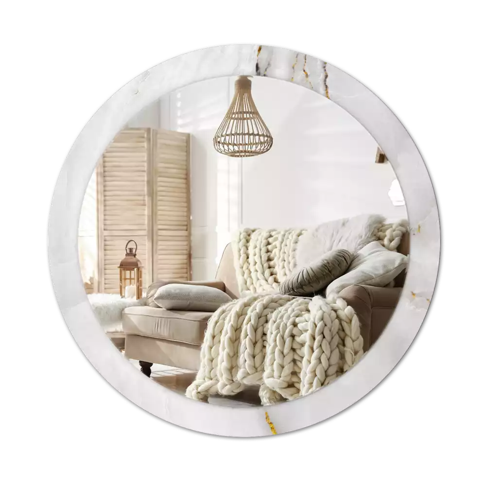 Lustro ścienne dekoracyjne w kolorze błyszczącego marmuru