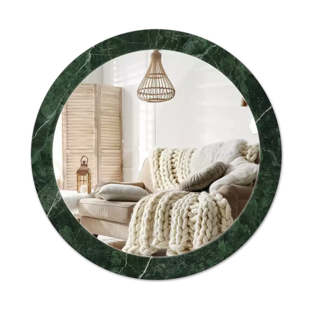 Lustro ścienne dekoracyjne w motywie zielonego marmuru