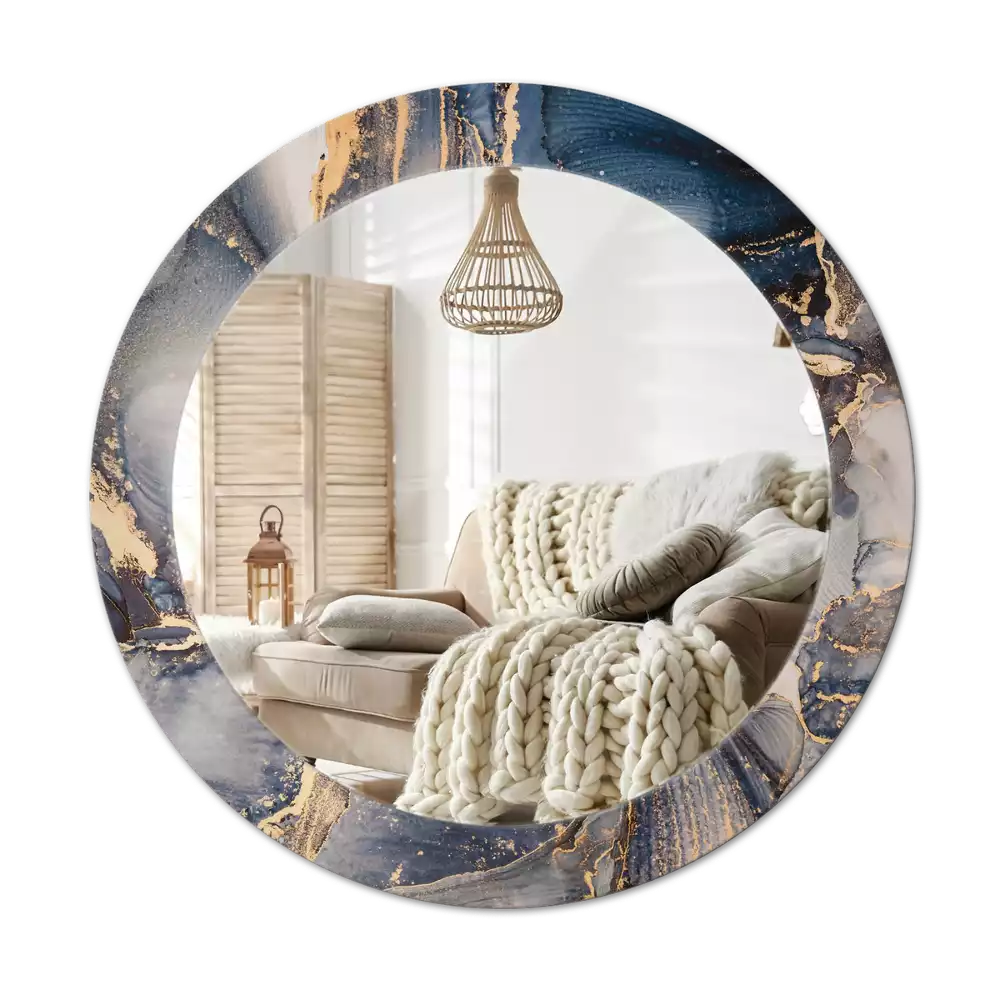 Lustro z drukowaną ramką w motywie abstrakcyjnych farb