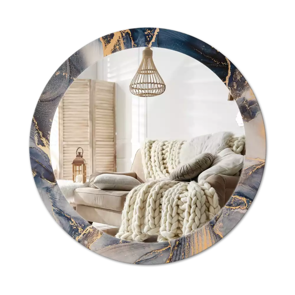 Lustro z drukowaną ramką w motywie abstrakcyjnych farb