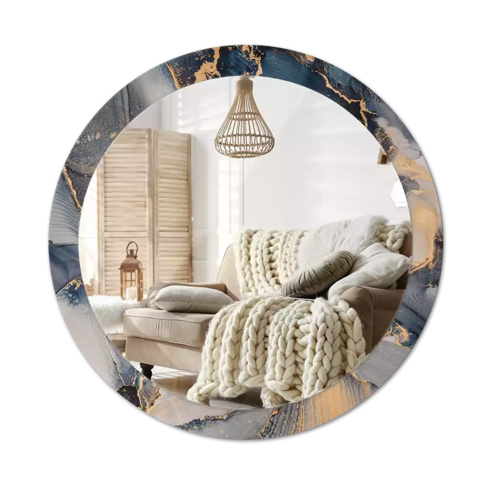 Lustro z drukowaną ramką w motywie abstrakcyjnych farb