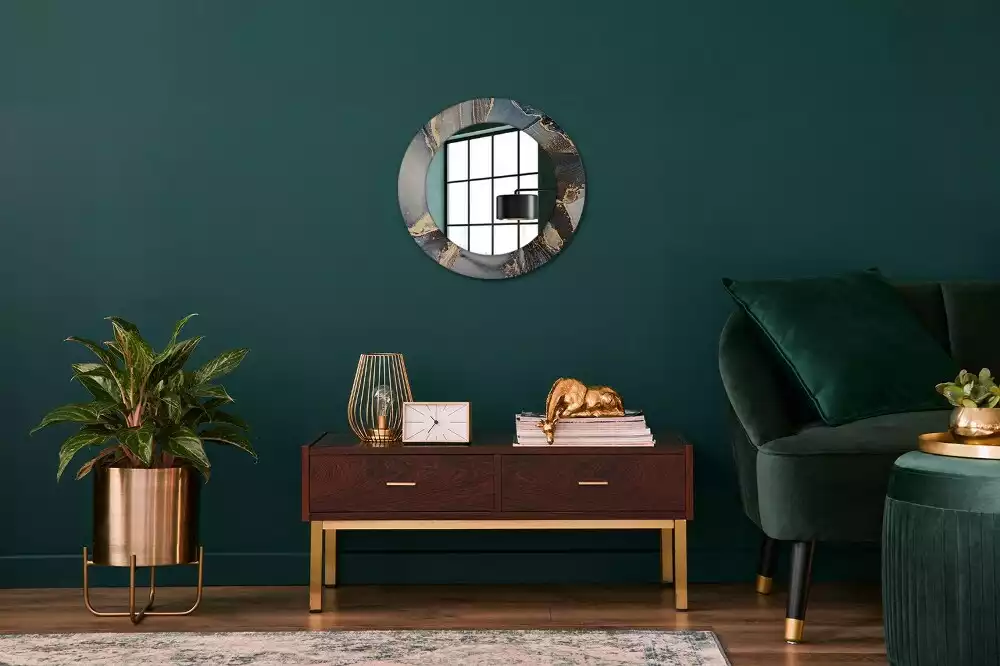 Lustro z drukowaną ramką w motywie abstrakcyjnych farb