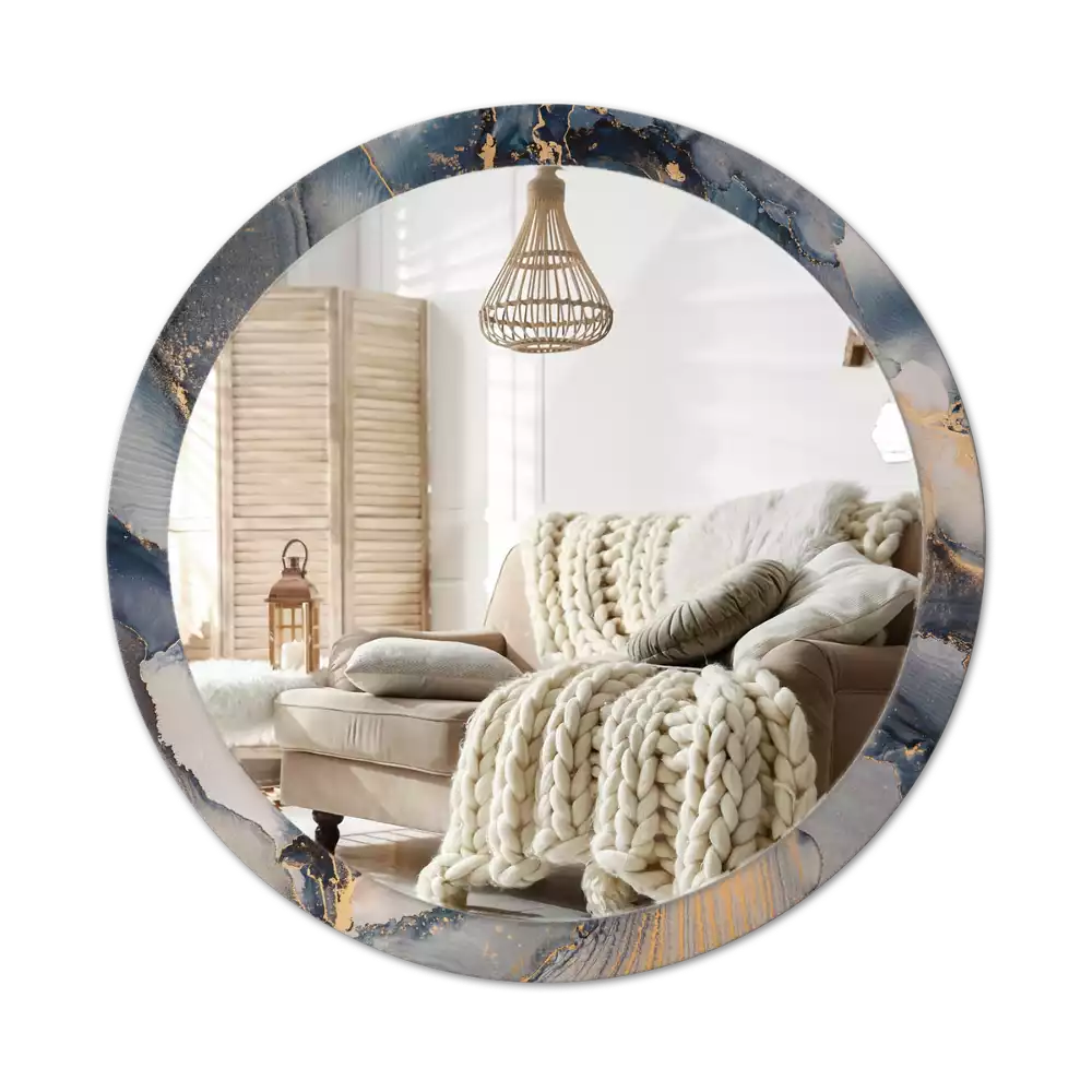 Lustro z drukowaną ramką w motywie abstrakcyjnych farb