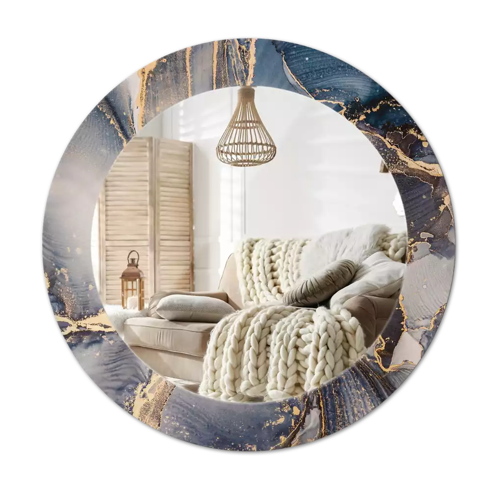 Lustro z drukowaną ramką w motywie abstrakcyjnych farb