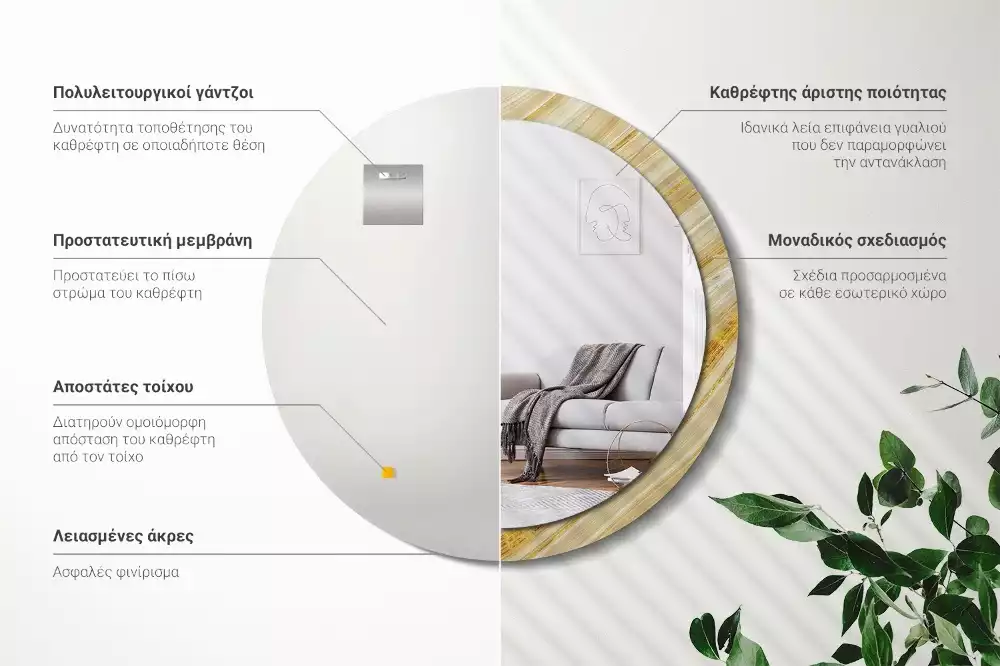 Lustro ścienne dekoracyjne z abstrakcyjnym wzorem