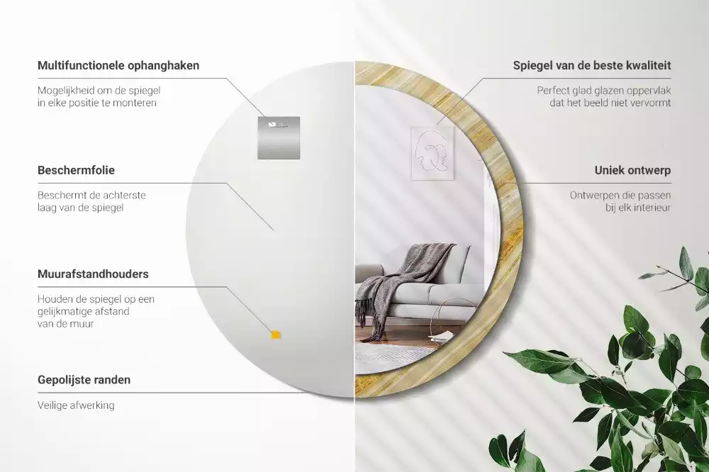 Lustro ścienne dekoracyjne z abstrakcyjnym wzorem