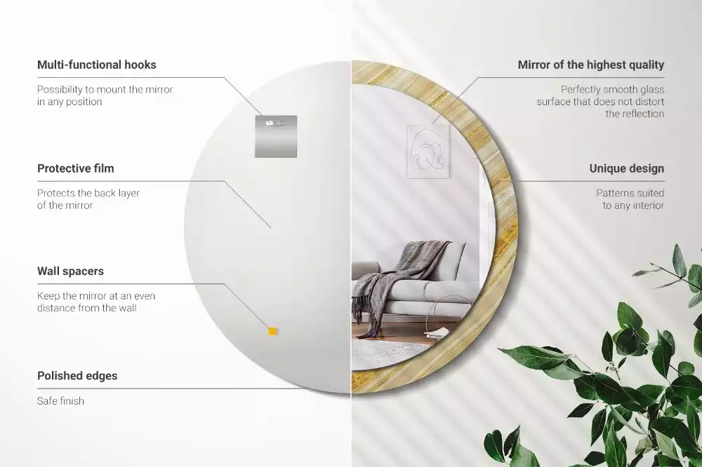 Lustro ścienne dekoracyjne z abstrakcyjnym wzorem