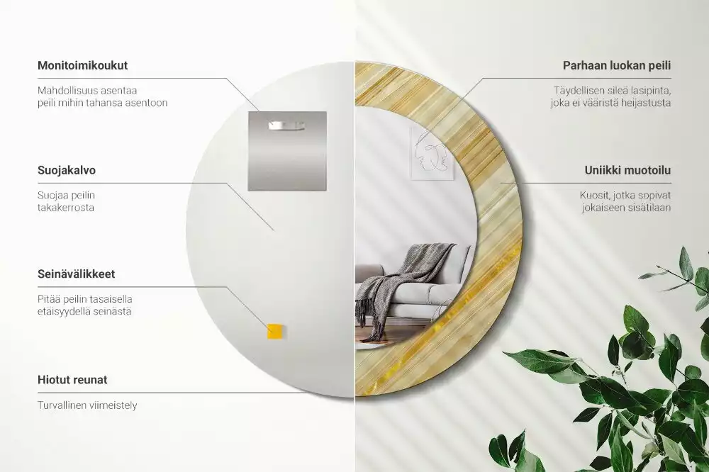 Lustro ścienne dekoracyjne z abstrakcyjnym wzorem