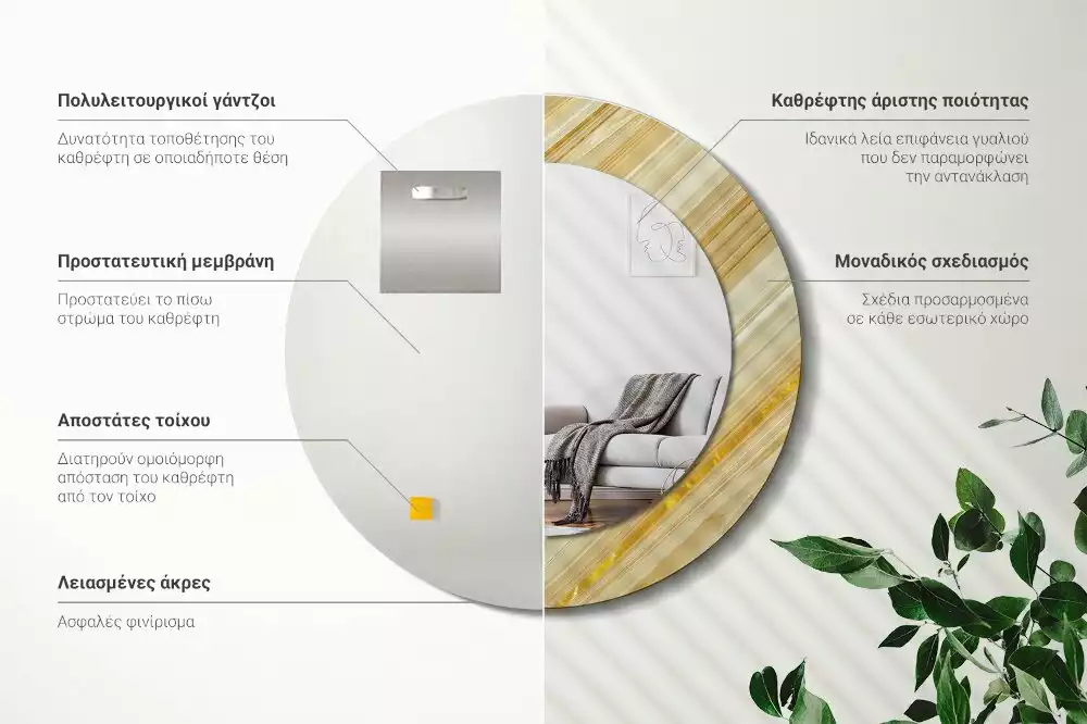 Lustro ścienne dekoracyjne z abstrakcyjnym wzorem