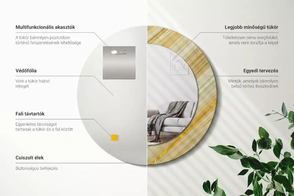 Lustro ścienne dekoracyjne z abstrakcyjnym wzorem