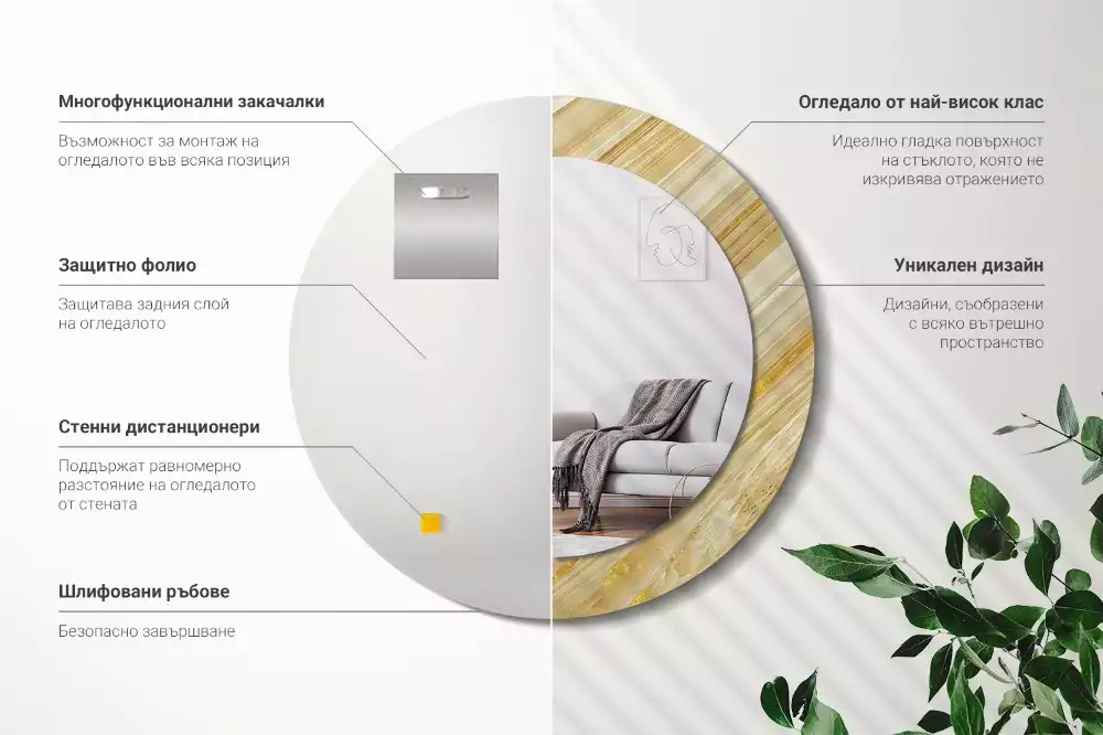 Lustro ścienne dekoracyjne z abstrakcyjnym wzorem