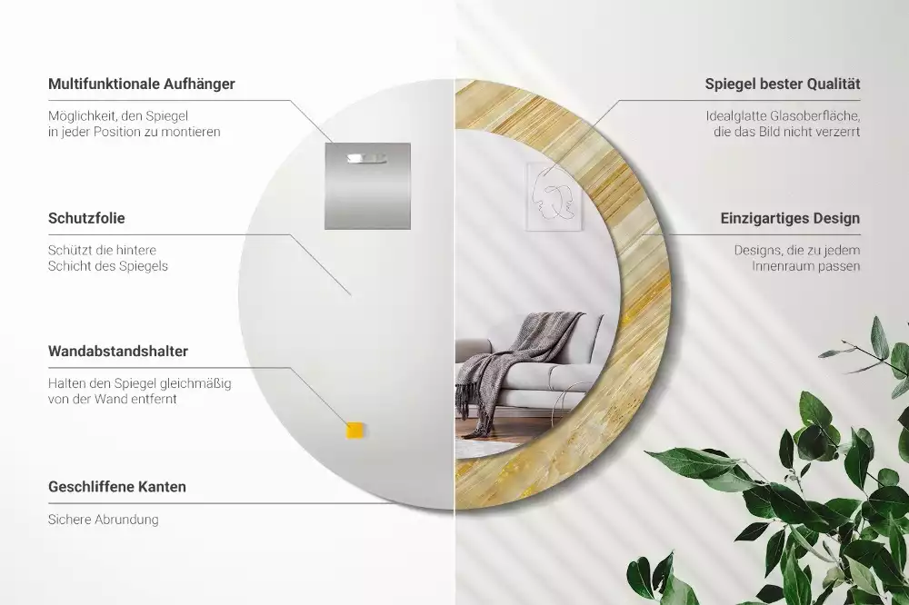 Lustro ścienne dekoracyjne z abstrakcyjnym wzorem