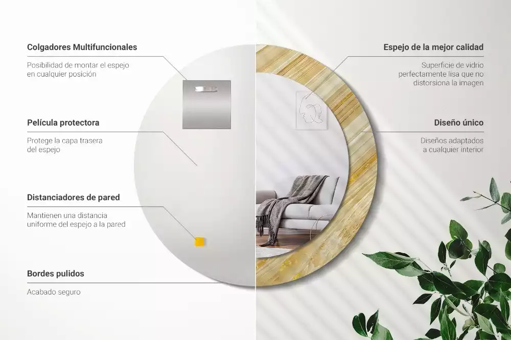 Lustro ścienne dekoracyjne z abstrakcyjnym wzorem