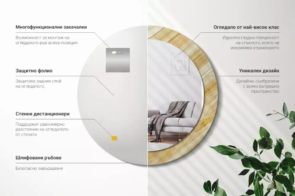 Lustro ścienne dekoracyjne z abstrakcyjnym wzorem