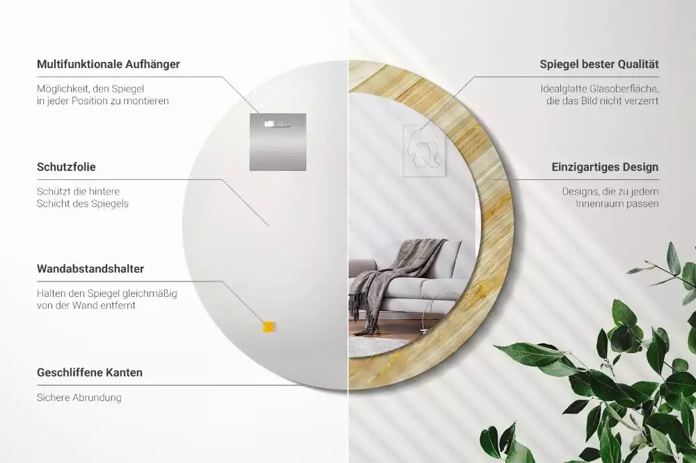 Lustro ścienne dekoracyjne z abstrakcyjnym wzorem