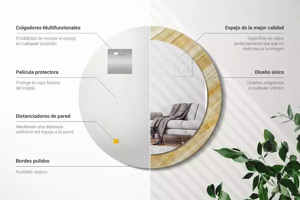 Lustro ścienne dekoracyjne z abstrakcyjnym wzorem