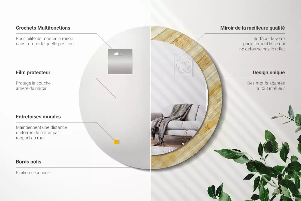 Lustro ścienne dekoracyjne z abstrakcyjnym wzorem