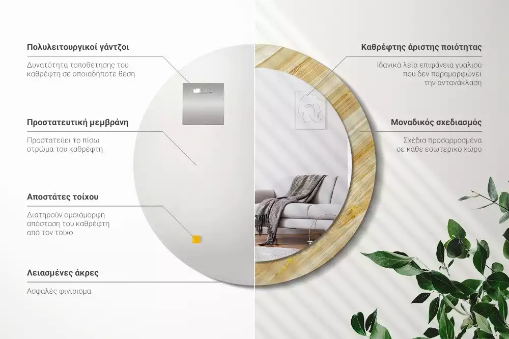 Lustro ścienne dekoracyjne z abstrakcyjnym wzorem