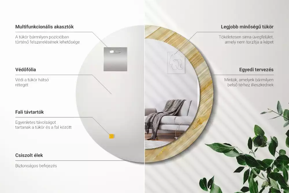 Lustro ścienne dekoracyjne z abstrakcyjnym wzorem