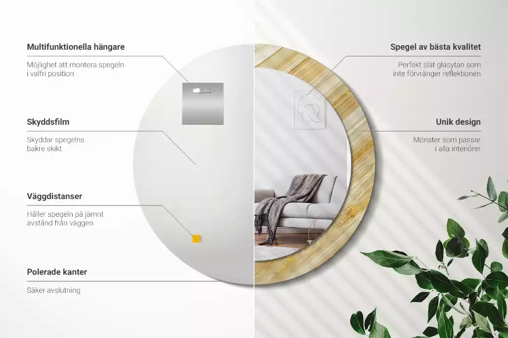 Lustro ścienne dekoracyjne z abstrakcyjnym wzorem