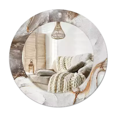 Lustro ścienne dekoracyjne w jasnym marmurowym wykończeniu