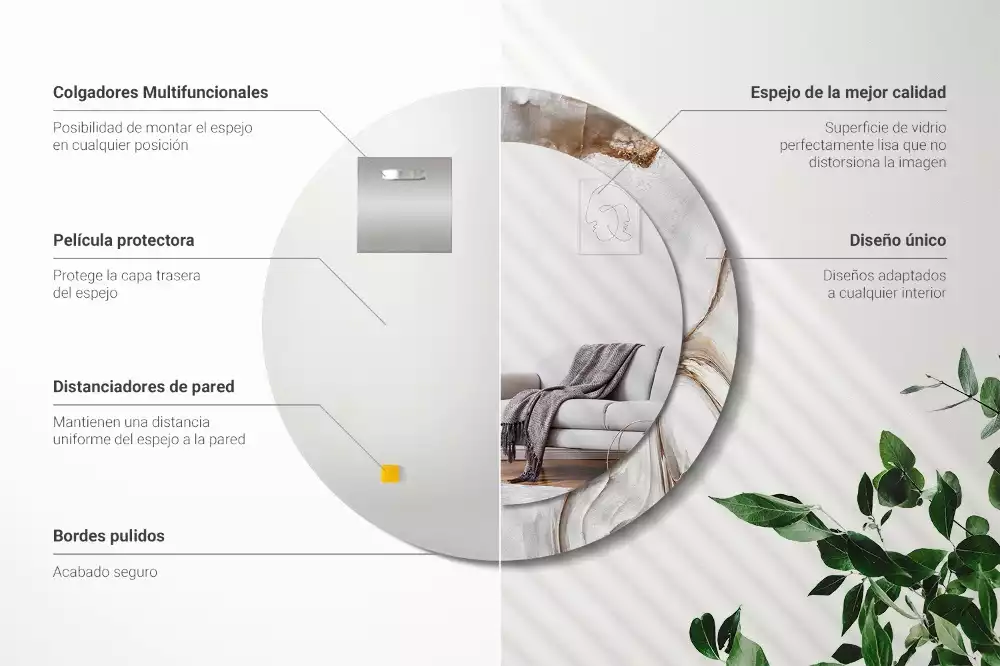 Lustro ścienne dekoracyjne w jasnym marmurowym wykończeniu