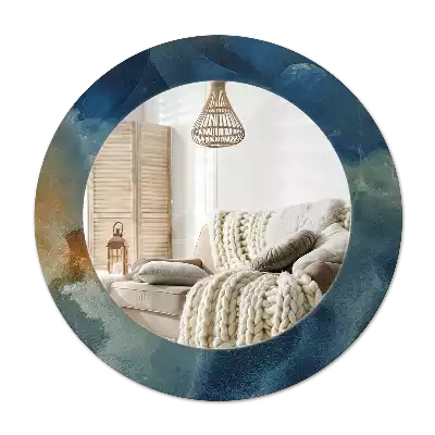 Lustro ścienne dekoracyjne okrągłe Marmur onyx