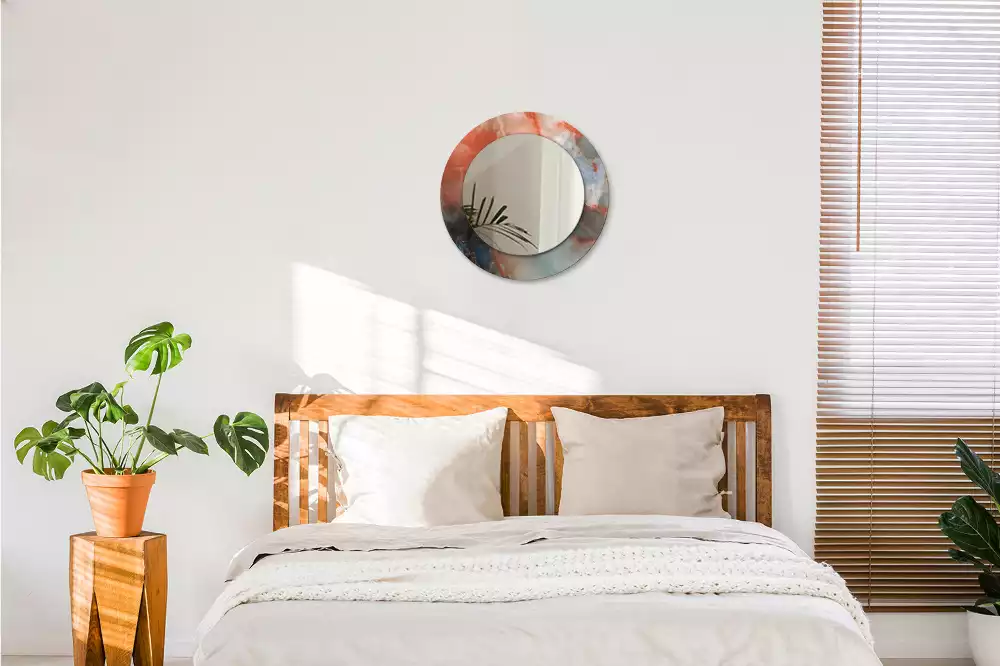 Lustro z drukowaną ramką w motywie onyksowego marmuru