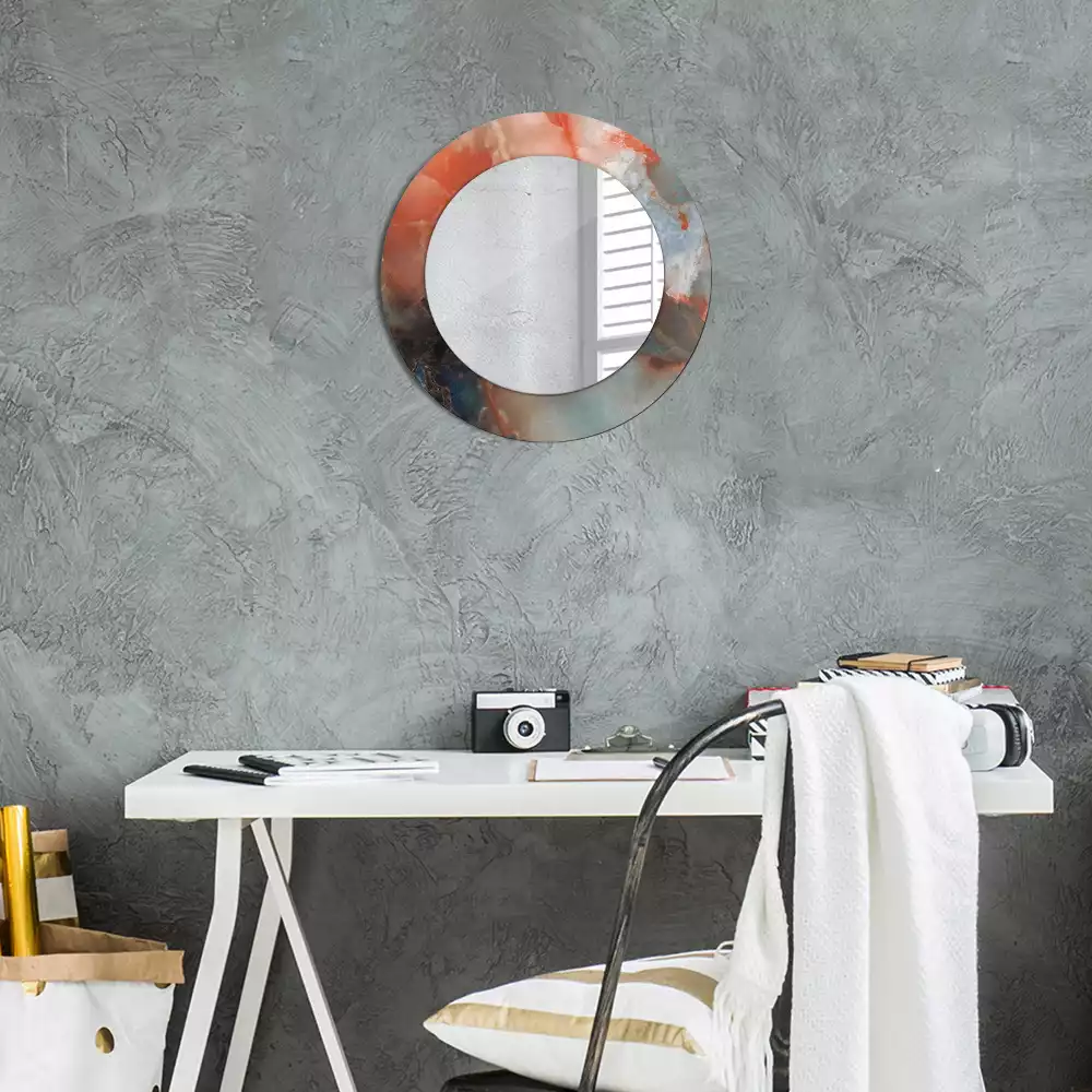 Lustro z drukowaną ramką w motywie onyksowego marmuru