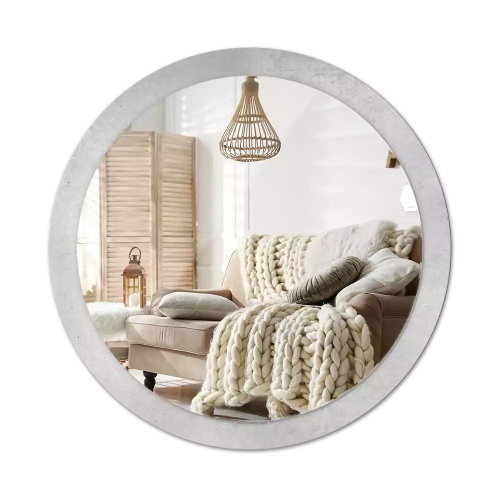 Lustro z drukowaną ramką w teksturze betonu