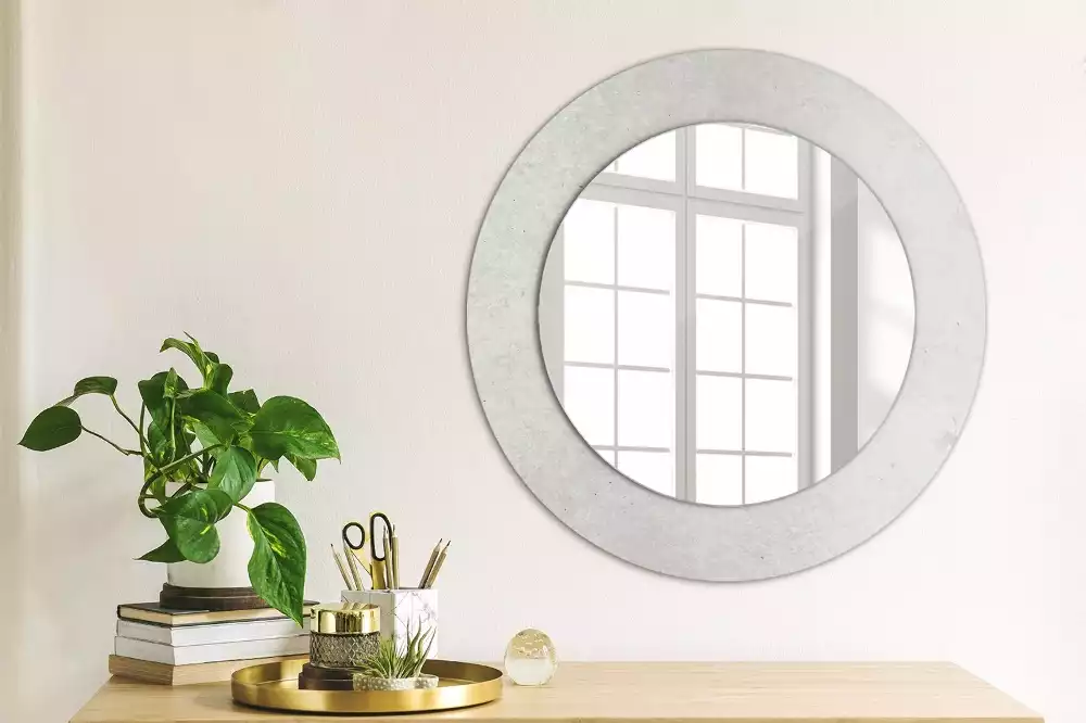 Lustro z drukowaną ramką w teksturze betonu