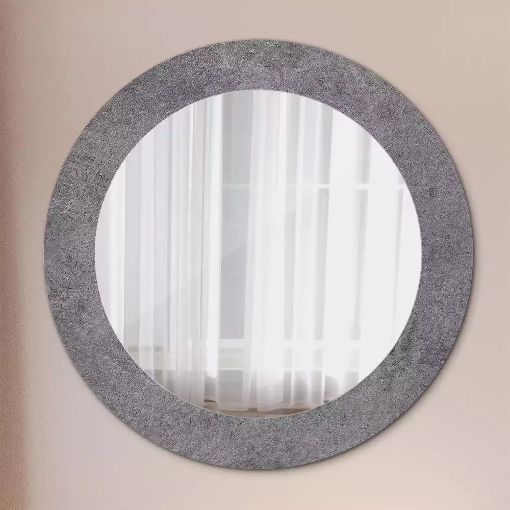 Lustro ścienne dekoracyjne w kształcie okręgu z teksturą betonu