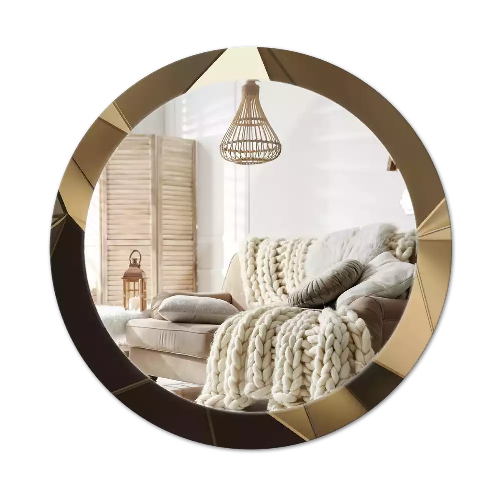 Lustro z drukowaną ramką w motywie nowoczesnej abstrakcji