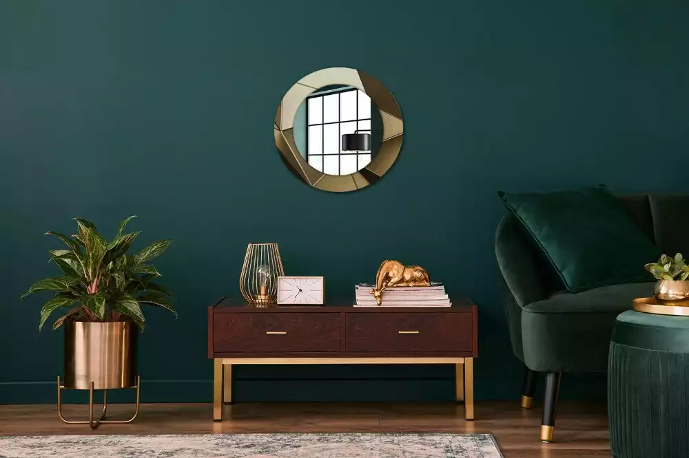 Lustro z drukowaną ramką w motywie nowoczesnej abstrakcji