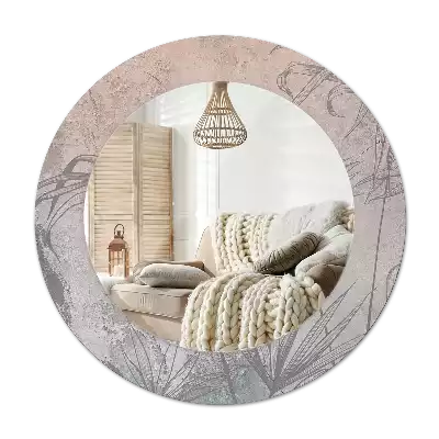 Lustro z drukowaną ramką w motywie tropikalnych kwiatów