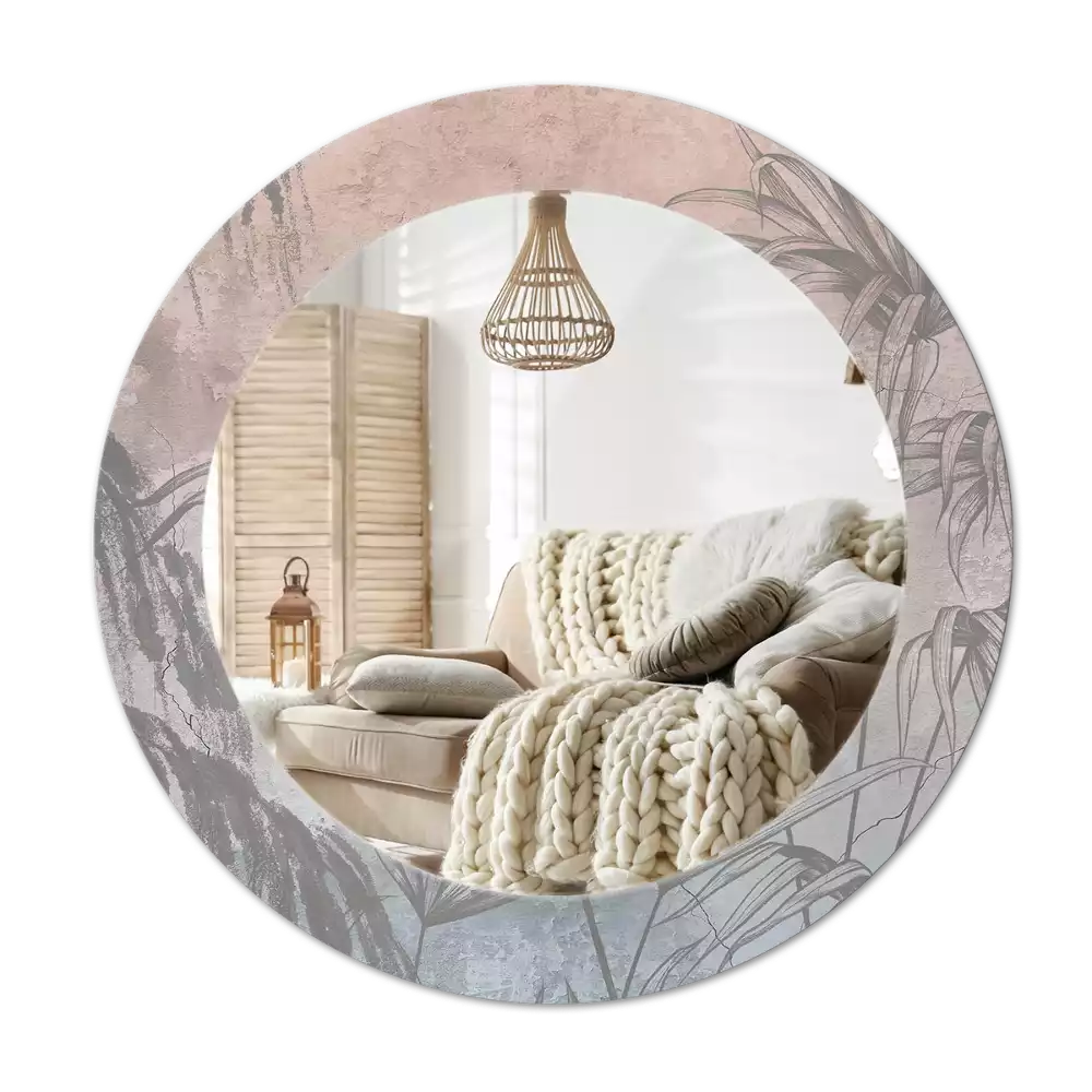 Lustro z drukowaną ramką w motywie tropikalnych kwiatów