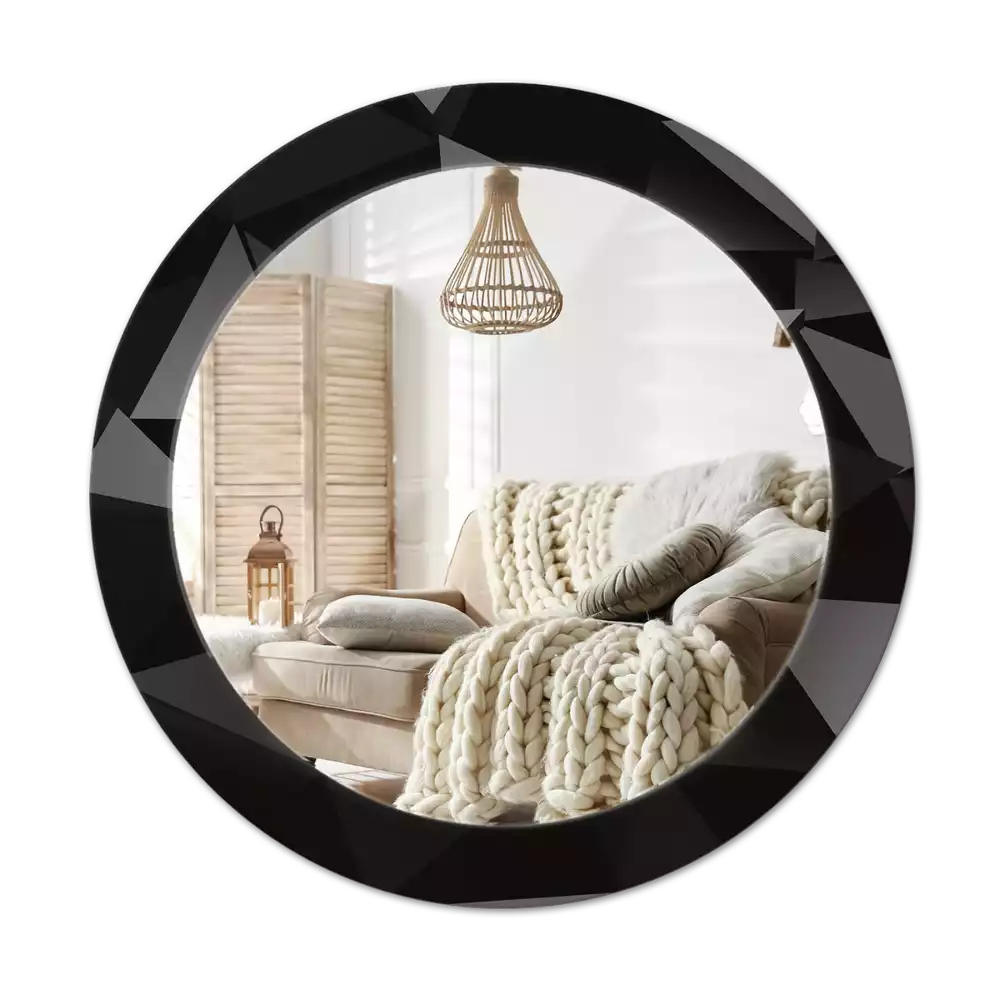 Lustro ścienne dekoracyjne w abstrakcyjnym czarnym motywie