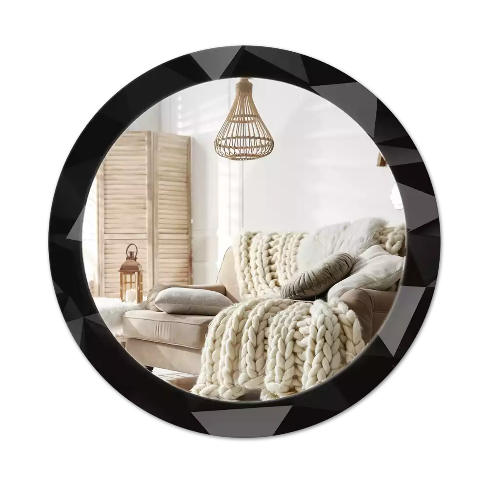 Lustro ścienne dekoracyjne w abstrakcyjnym czarnym motywie