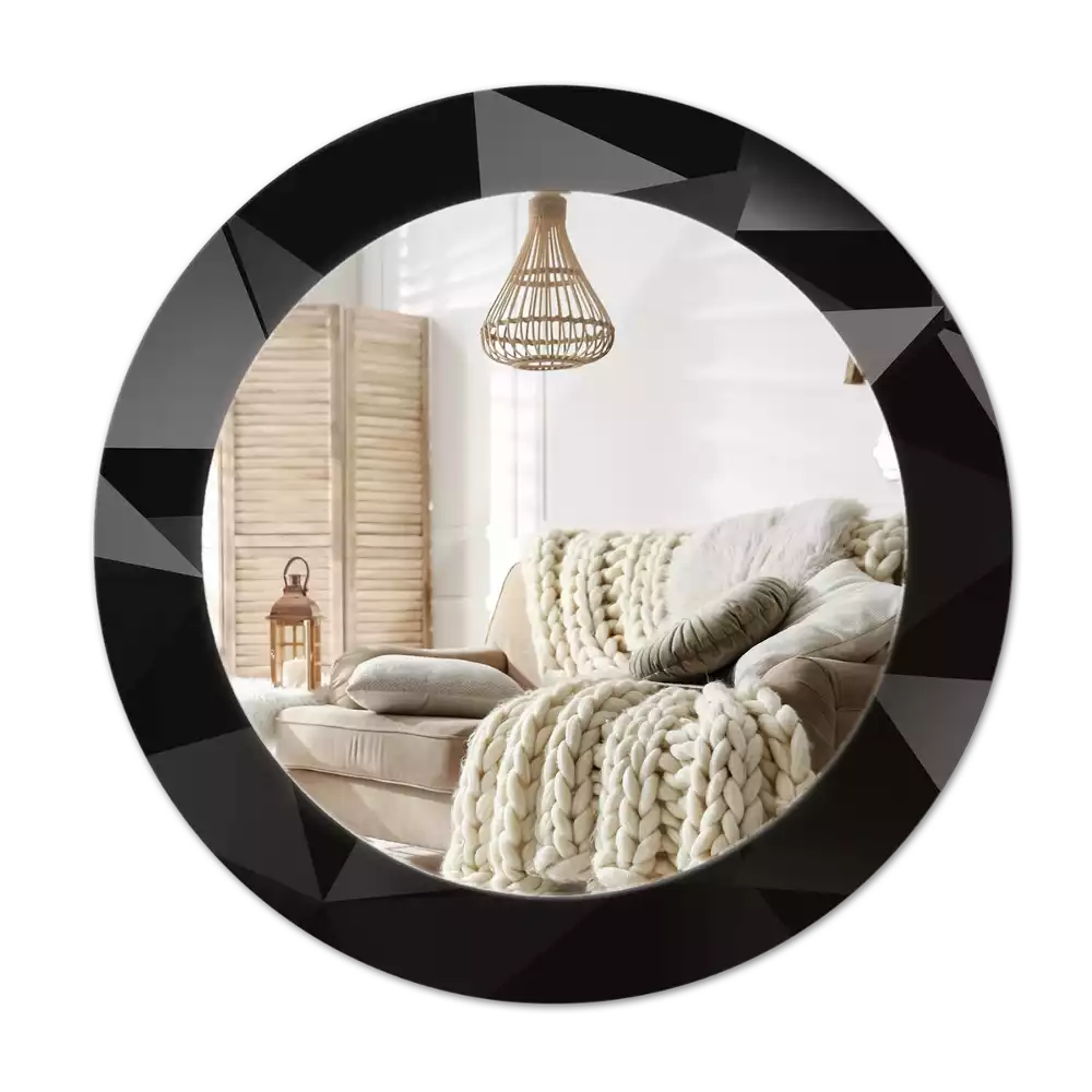 Lustro ścienne dekoracyjne w abstrakcyjnym czarnym motywie