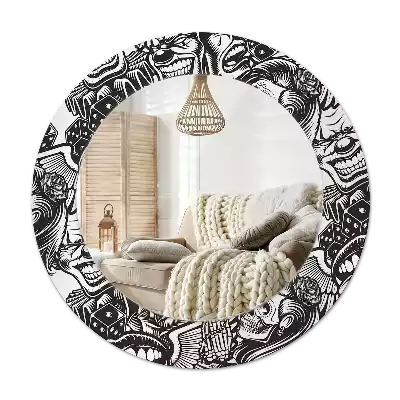 Lustro z drukowaną ramką w motywie klaunów w stylu graffiti