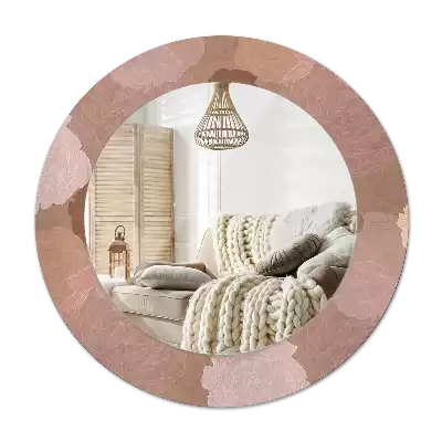 Lustro w ramie z nadrukiem w kształcie koła z motywem róż