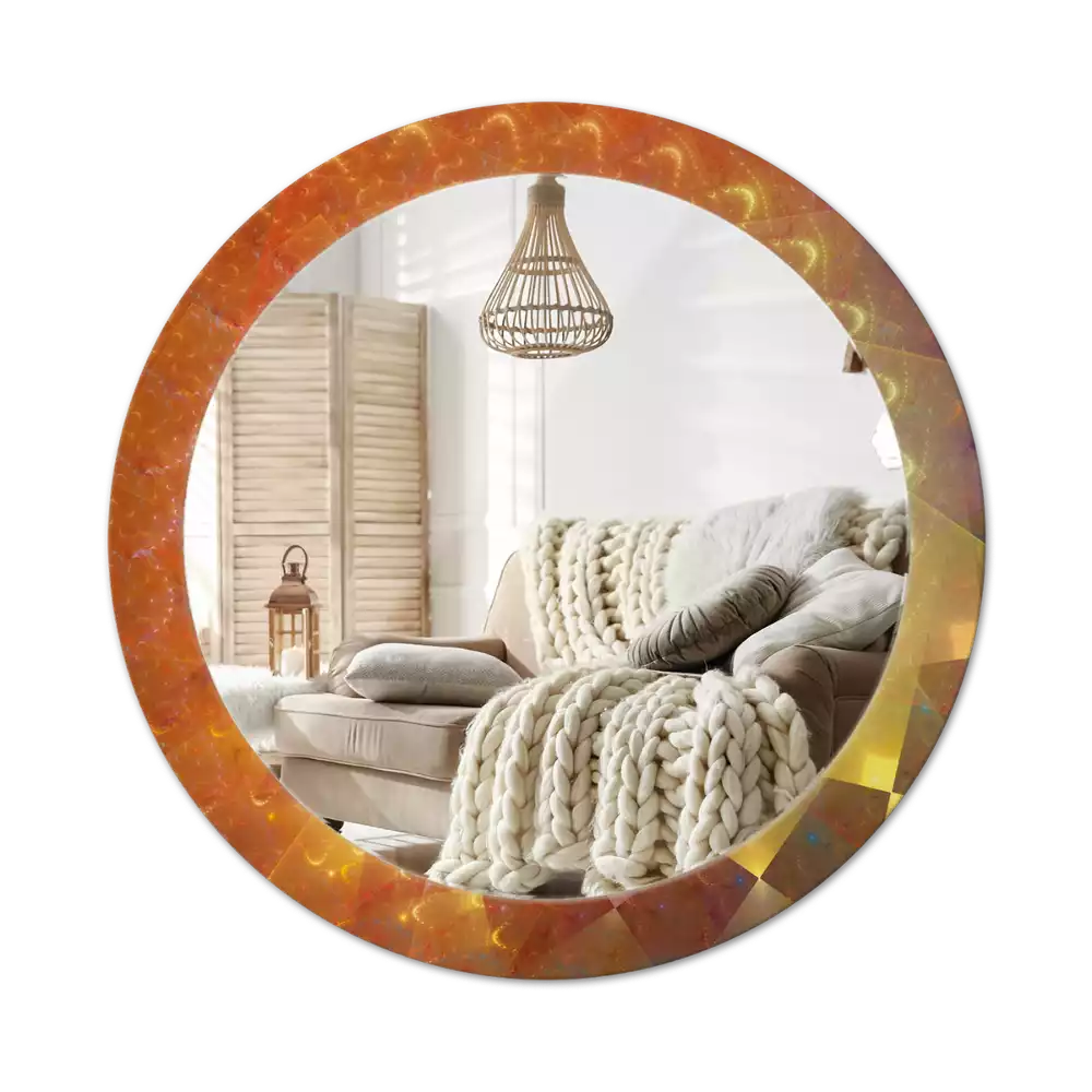 Lustro ścienne dekoracyjne o okrągłym kształcie z motywem spiralnej abstrakcji